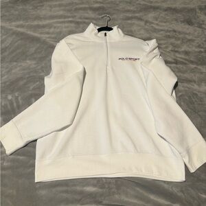 Ralph Lauren Men's White Zip-Up Sweater